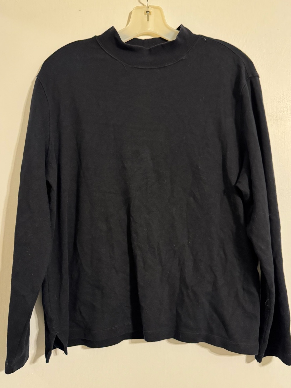 Westbound Black Mock Neck Long Sleeve Cotton Shirt